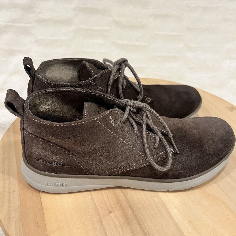 Eddie Bauer Women Atlas Cloudline Chukka Boots Brown Suede Ankle Shoes Size 7